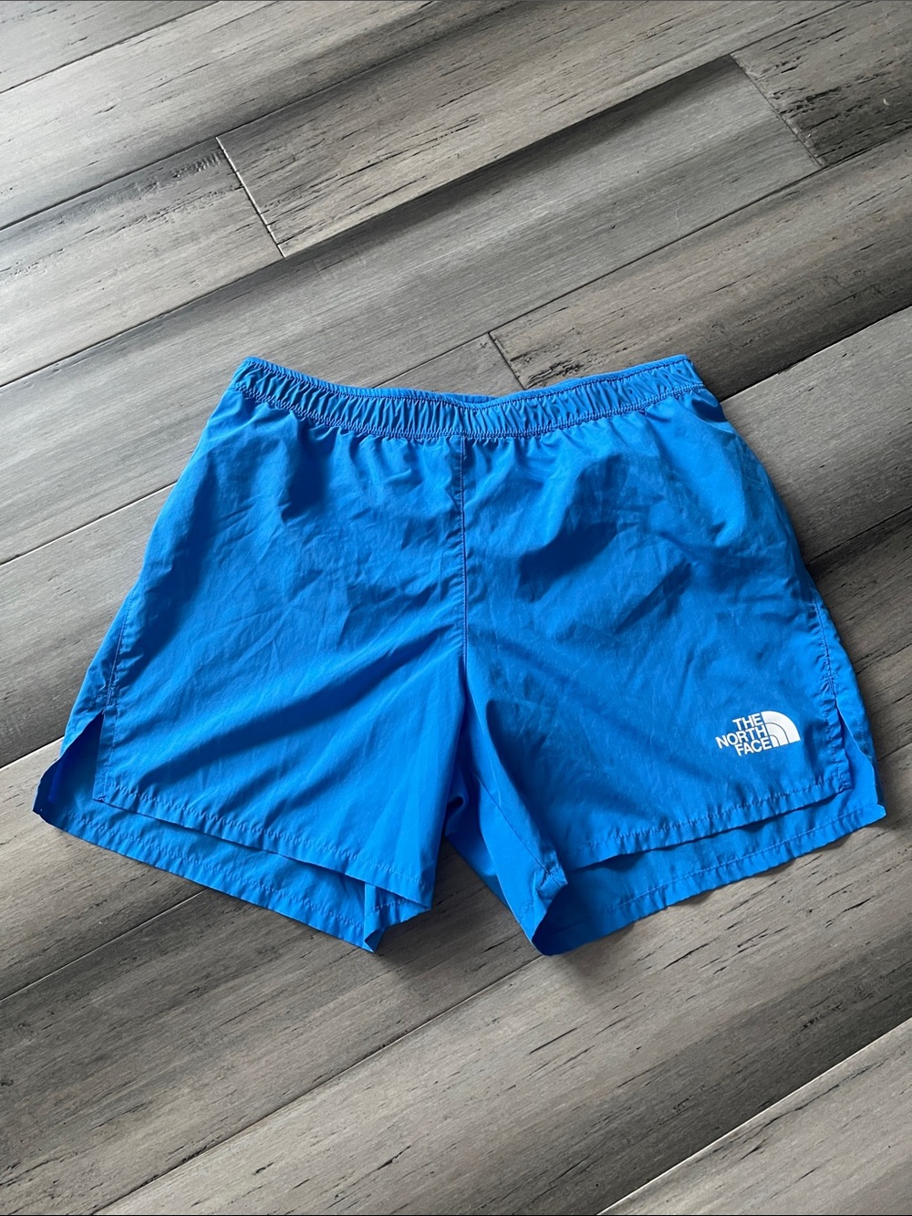 The North Face Men's Blue Running Shorts S/P 3in Inseam Drawstring Lined Pockets